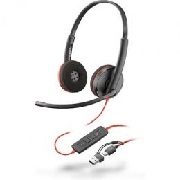 Poly Blackwire 3220 Stereo Headset USB-C-Anschluss incl. USB-Adapter