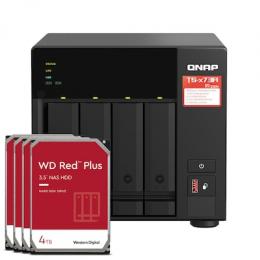 QNAP Systems TS-473A-8G 16TB WD Red Plus NAS-Bundle NAS inkl. 4x 4TB WD Red Plus 3.5 Zoll SATA Festplatte