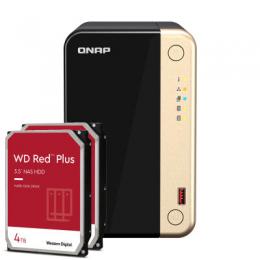 QNAP TS-264-8G 8TB WD Red Plus NAS-Bundle NAS inkl. 2x 4TB WD Red Plus 3.5 Zoll SATA Festplatte