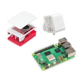 Raspberry Pi 5 Modell B 4GB Starter Bundle weiß [Raspberry Pi 5 Modell B 4GB, Netzteil weiß, Gehäuse weiß/rot]