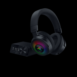 RAZER Kraken V4 Pro Gaming Headset - Kabelloses Gaming-Headset mit Control Hub Sensa HD-Haptik, OLED-Control-Hub, Triforce 40mm Treiber, HyperSpeed &