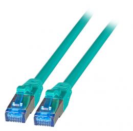 RJ45 Patchkabel S/FTP, Cat.6A, Cat.7, Rohkabel TPE superflex, 15m, grn