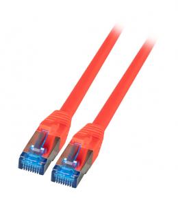 RJ45 Patchkabel S/FTP, Cat.6A, Cat.7, Rohkabel TPE superflex, 2m, rot