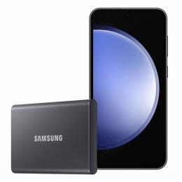 Samsung Galaxy S23 FE 128GB Graphite EU inkl. T7 SSD 1TB Bundle mit Smartphone und Externer Solid-State-Drive