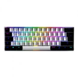 Sharkoon SKILLER SGK50 S4 mech. Gaming Tastatur - 60 % Layout, Blaue Hot-Swap Switches, RGB-Beleuchtung, QWERTZ-Layout, weiß-schwarz