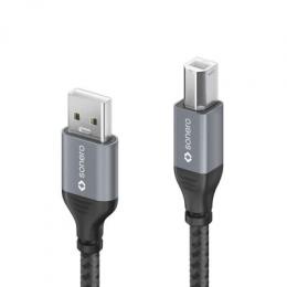 sonero USB 2.0 Kabel - A/B -Aluminium-space grey/schwarz - 0,50m