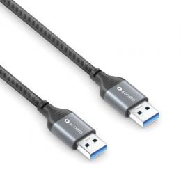 sonero USB 3.0 Kabel - A/A -Aluminium-space grey/schwarz - 1,00m