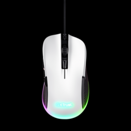 Trust Gaming GXT922W YBAR Gaming Maus Gaming-Maus mit 7200 dpi Auflösung und vollständiger RGB-LED-Beleuchtung, weiß