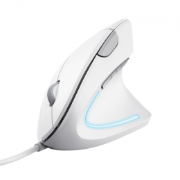 Trust Verto Vertikale ergonomische Maus, Kabelgebunden - Weiß