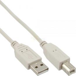 USB 2.0 Kabel A-St. -> B-St.   0.5m beige/grau     