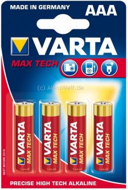 Varta 4703 Maxi-Tech Micro AAA für SeKi Fernbedienungen SeKi Care SeKi Easy M...